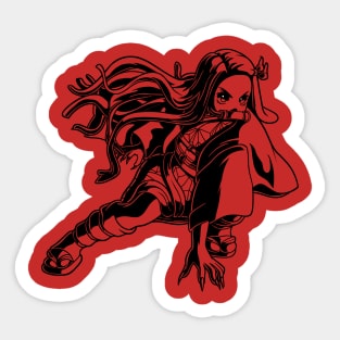 Demon Slayer Kamado Nezuko Action Line Art Sticker